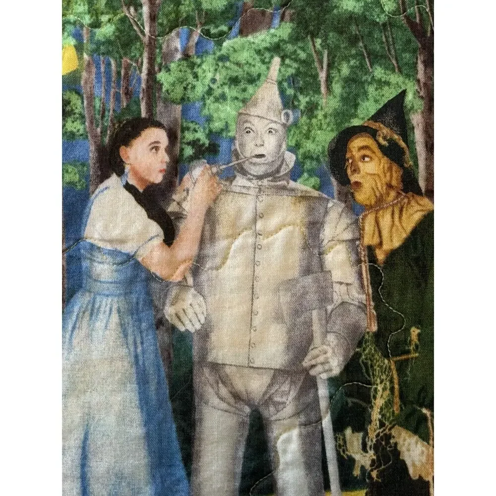 Handmade Wizard of Oz Throw Quilt EUC 63” x 60” REVERSIBLE 3727/20